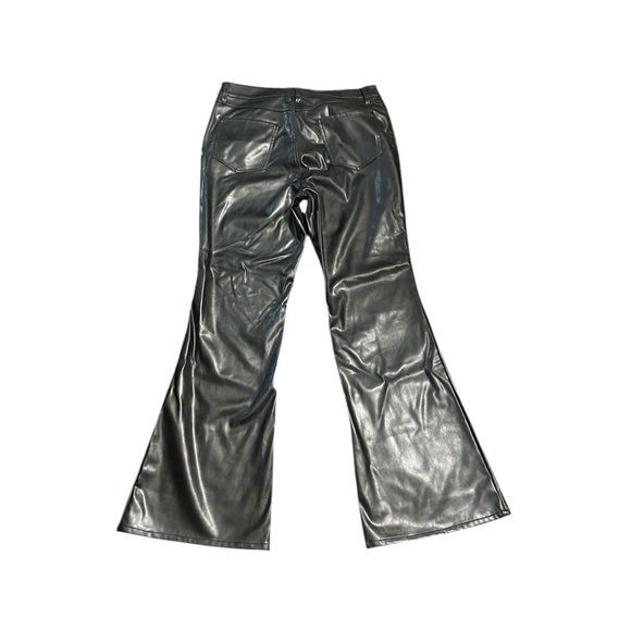 NWT Dollhouse High Rise Flare Black Polyurethane Pants Size 13/14 - Picture 2 of 4